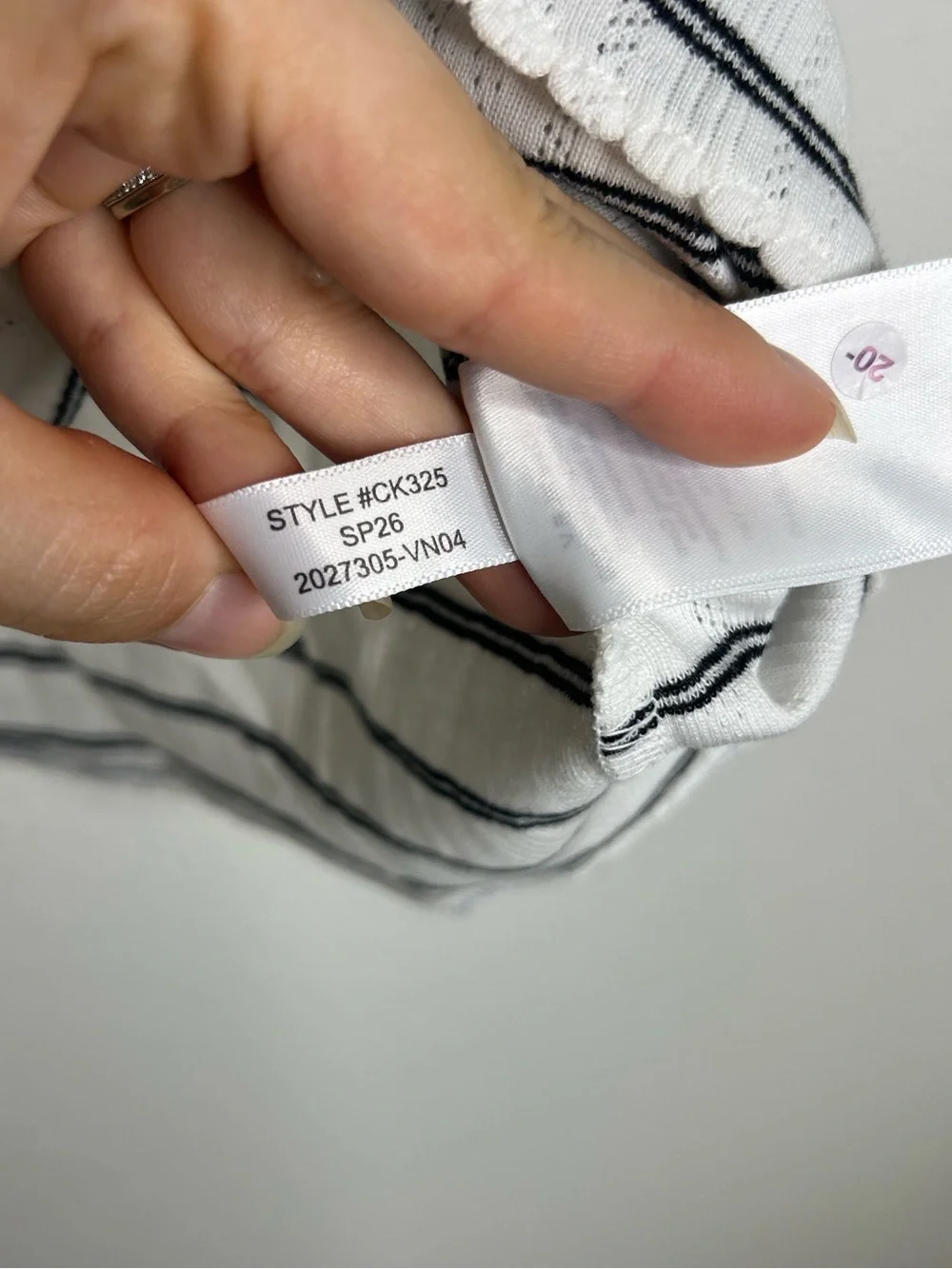 NWT J. Crew 100% Cotton Pointelle Knit White Black Striped Crew Neck T - Shirt